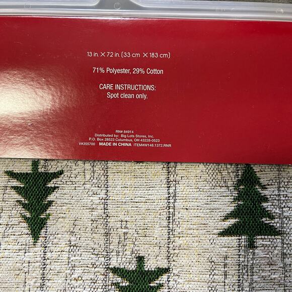 Winter Wonder Red Truck Christmas Table Runner 13" Wide 72" Long - Picture 3 of 4